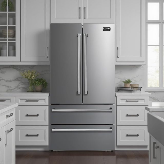Kucht Professional 36" 22.5 Cu. Ft. Stainless Steel Counter Depth French Door Refrigerator-2