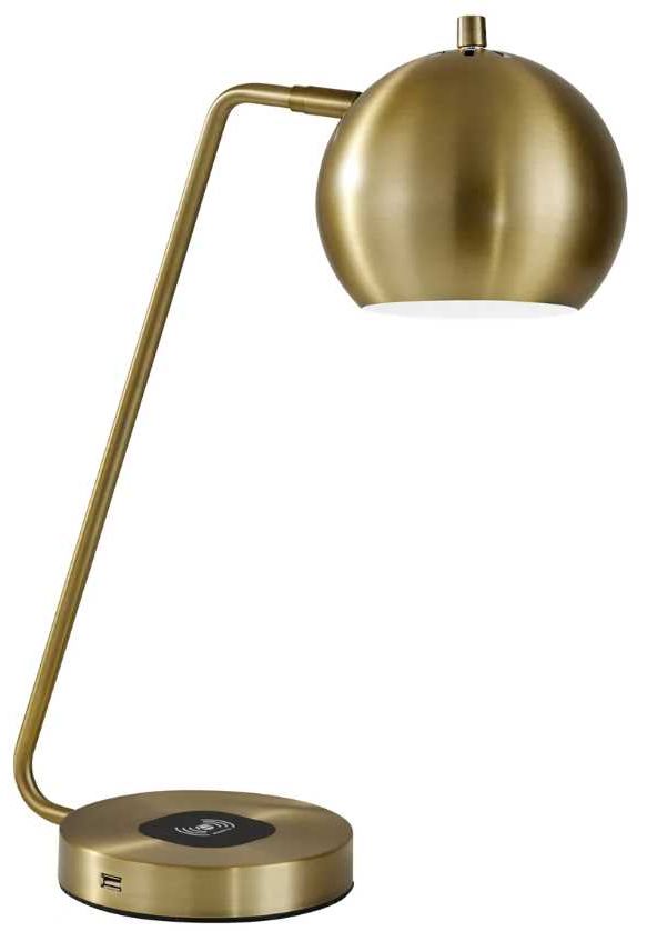 Adesso® Emerson Antique Brass AdessoCharge Table Lamp-0