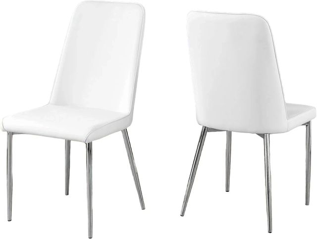 Monarch Specialties Inc. 2-Piece Chrome/White Side Chair Set-1