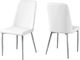 Monarch Specialties Inc. 2-Piece Chrome/White Side Chair Set-1