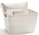 Giftcraft Cream Rectangular Storage Basket with Handles-1