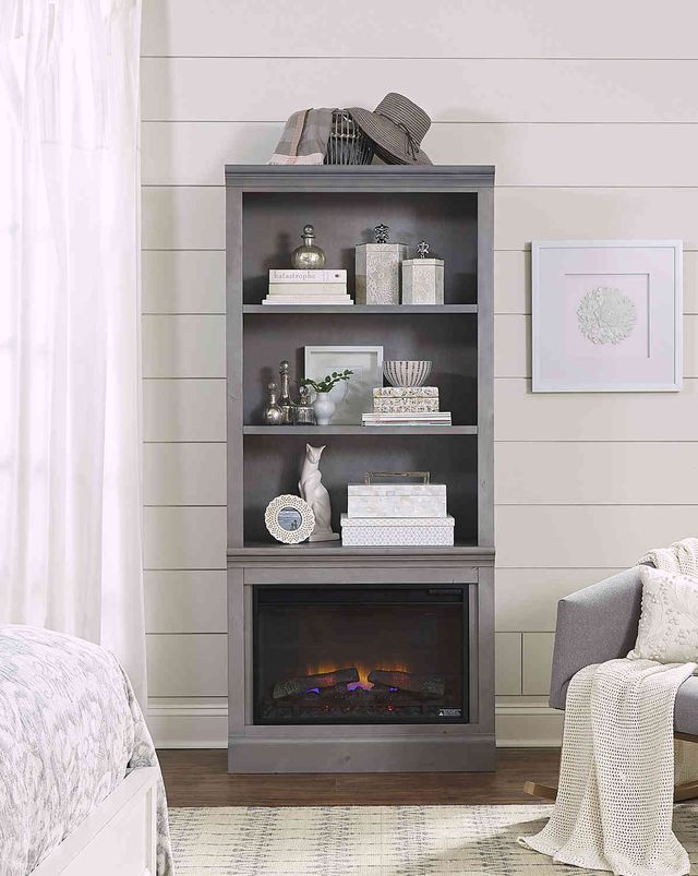 Aspenhome® Churchill Smokey Grey Fireplace Display Case-1