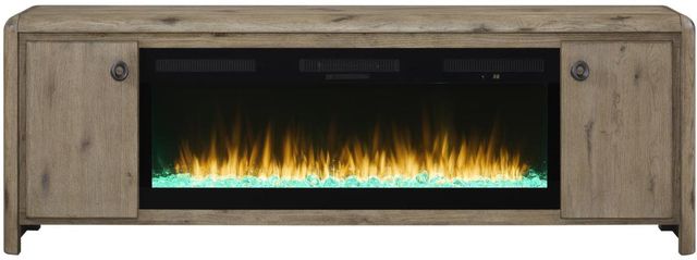 Bernards Pagosa 2-Piece Beige Fireplace Console with 50" Crystals Set-2