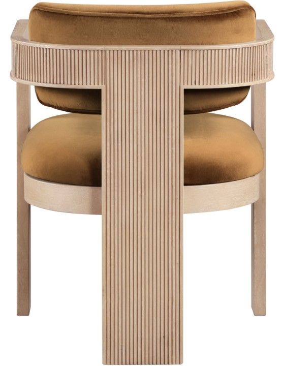 Meridian Furniture Sacha Saddle/Natural Velvet Upholstered Dining Chair-3