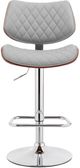 Armen Living Leland Brown/Chrome/Gray Bar Stool-4