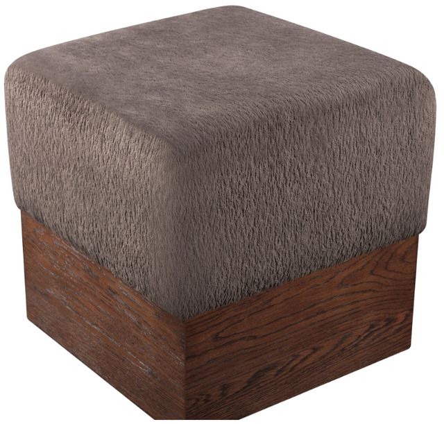 Meridian Furniture Havre Brown/Brown Walnut Upholstered Ottoman-2