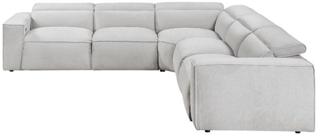 Homelegance® Phoebe 5-Piece Light Gray Modular Power Reclining Sectional with Power Headrests-3