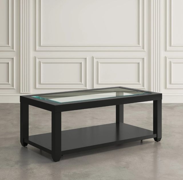 Jofran Inc. Urban Icon Glass Top Coffee Table with Black Base-1