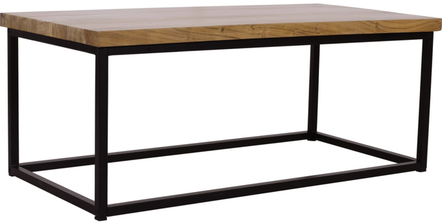 Jofran Inc. Ames Brown Coffee Table with Black Base-0