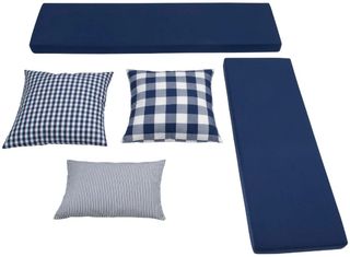Linon Norah 5-Piece Navy Nook Cushion and Pillow Set