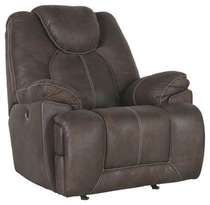 front view of the Signature Design by Ashley® Warrior Fortress Coffee Power Rocker Recliner