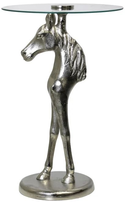 Stylecraft Nickel Plated Statue Side Table-0