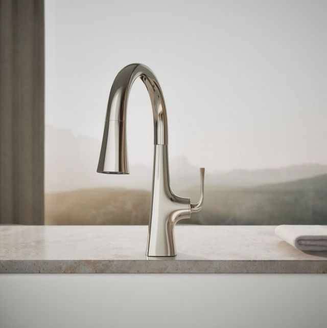 KOHLER® Graze® Vibrant Polished Nickel 9" Kitchen Sink Faucet with 3-Function Sprayhead-3