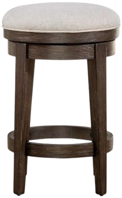 Liberty Furniture Mill Creek Cream/Peppercorn Console Swivel Stool-2