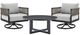 Armen Living Alegria and Menorca 3-Piece Black/Gray Aluminum/Fabric Outdoor Conversation Set-0