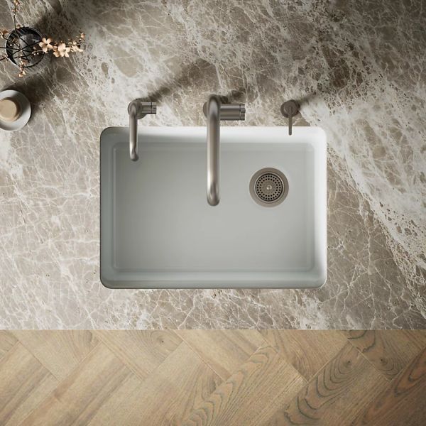 KOHLER® Riverby® Ice Gray 27" Undermount Single-Bowl Kitchen Sink-2