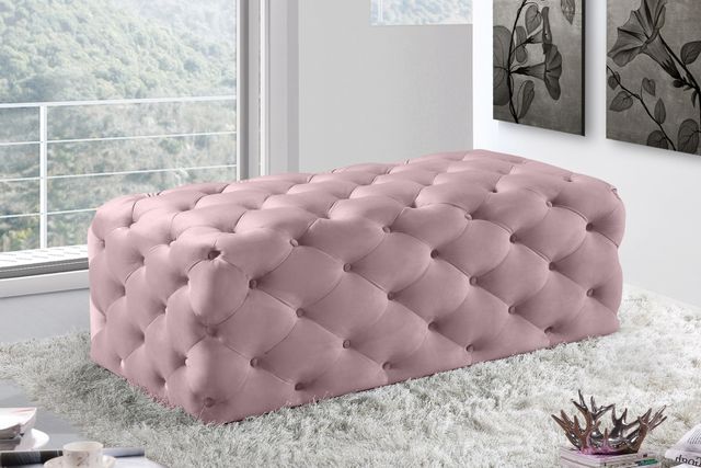 Meridian Furniture Casey Pink Velvet Bench-1