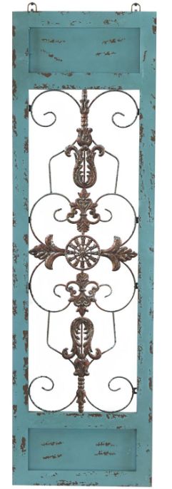 Deco Marche Scroll Arabesque Teal Wall Art Panel-0