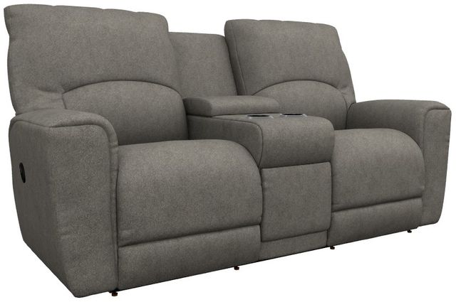 La-Z-Boy® Cassian Charcoal Manual Reclining Loveseat with Console-0