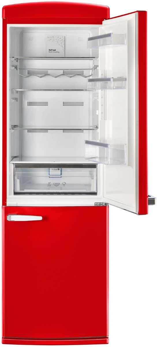 Unique® Appliances Classic Retro 24" 11.7 Cu. Ft. Candy Apple Red Counter Depth Bottom Freezer Refrigerator-3
