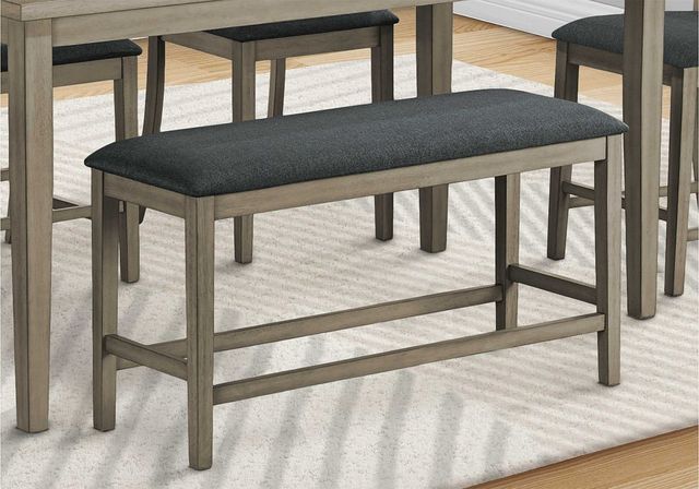 Monarch Specialties Inc. Grey 46" Rectangular Upholstered Dining Bench-1