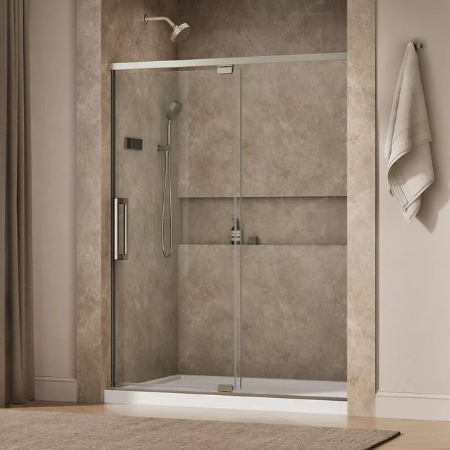 KOHLER Statement™ Anodized Brushed Nickel 76" x 54" - 60" Pivot Shower Door-1
