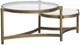 Magnussen Home® Cassidy Volakas Classic Shaped Cocktail Table with Aged Brass Base-0