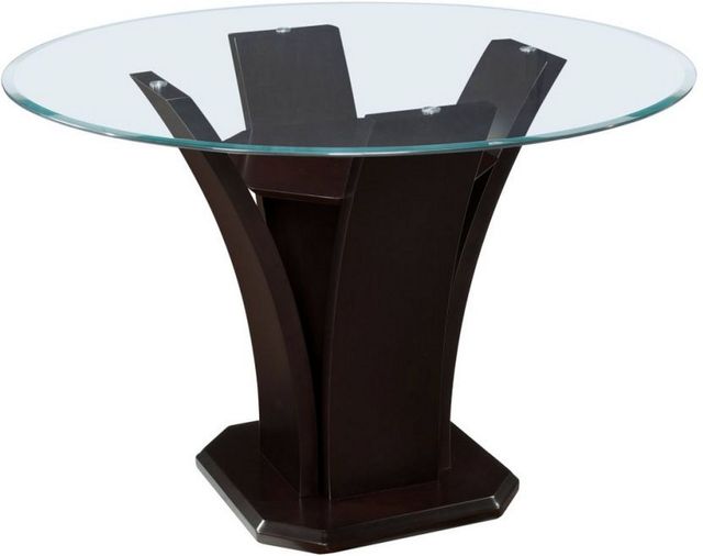 Mazin Furniture Daisy Glass Top Counter Height Dining Table with Espresso Base-1