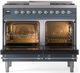 Ilve® Nostalgie II Series 40" Blue Grey Pro Style Dual Fuel Range-1