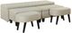 Stylecraft 5-Piece Light Gray Linen Storage Bench with Round Ottoman Set-0