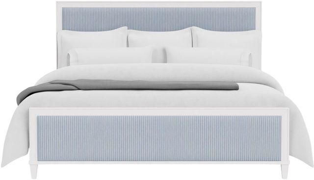 Riverside Furniture Rosalie White Caps Upholstered King Panel Bed-2