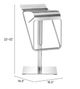 Zuo® Dazzer Brushed Stainless Steel Bar Stool-4