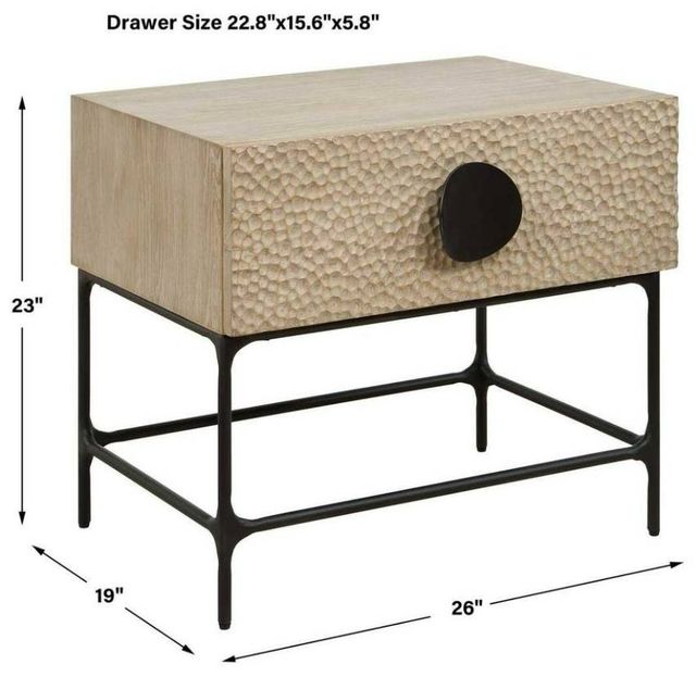 Uttermost® Lunar Wood Side Table with Black Legs-2
