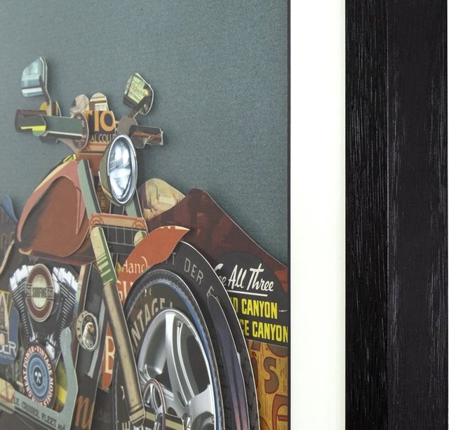 YHD Motorcycle in Route 66 Wall Art-2