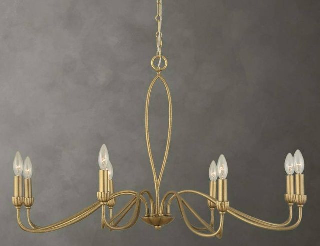 Uttermost® Corella Textured Soft Gold 8 Light Chandelier-1