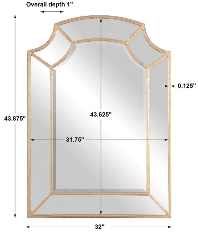 Uttermost® Francoli Antique Gold Leaf Arch Mirror-2