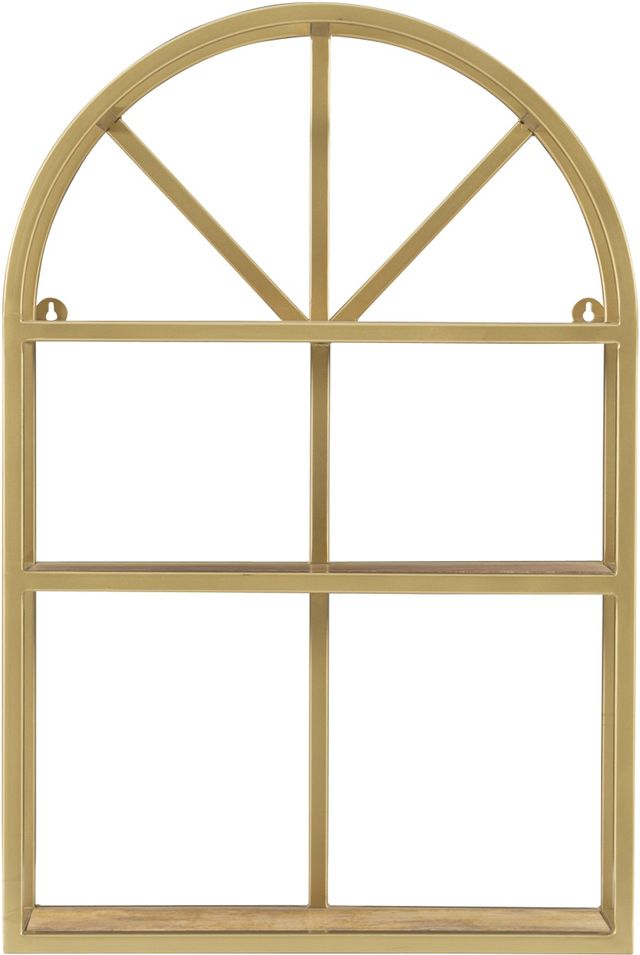 Powell® Wren Gold/Natural Metal Wall Shelves-1