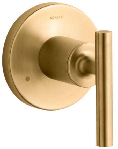 KOHLER® Purist® MasterShower® Vibrant Brushed Moderne Brass Transfer Valve Trim with Lever Handle-0