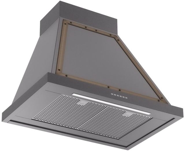 Ilve® Nostalgie II Noblesse 30" Graphite Matte Wall Mounted Range Hood with Burnished Trim-1