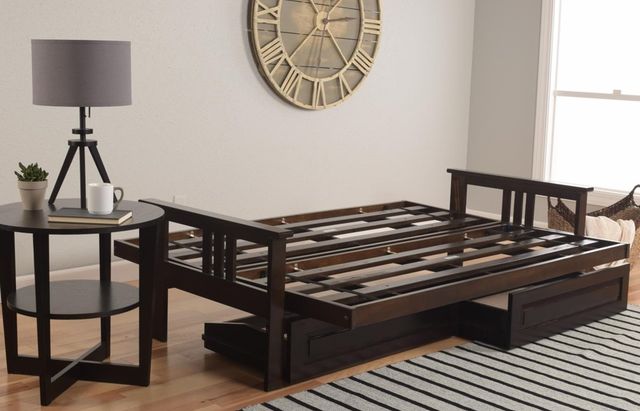 Kodiak Furniture Monterey Suede Peat/Espresso Full Storage Futon with Mattress-3