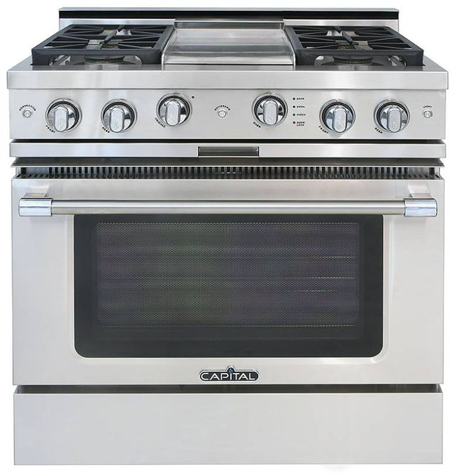 Capital Cooking™ Grand Chef 36" Stainless Steel Sealed Burner Pro Style Gas Range with Griddle-0