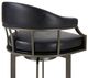 Armen Living Pharaoh 30" Black/Mineral Swivel Bar Stool-4