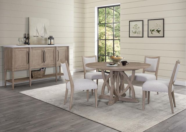 Bernards Citrus Heights Brown/Gray Upholstered Dining Side Chair-1