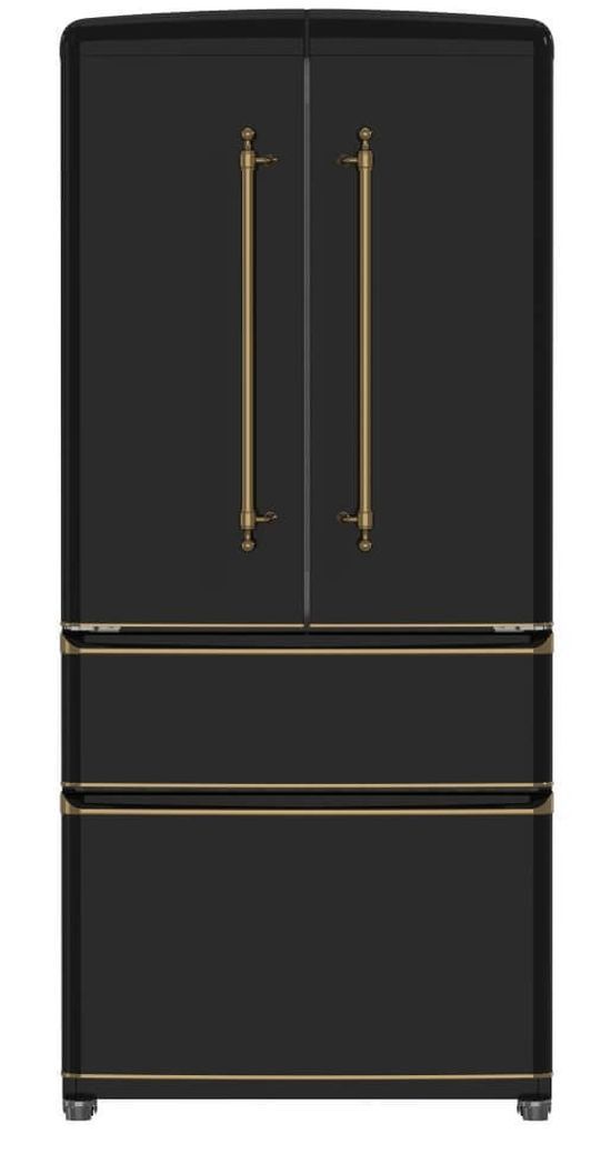 FORNO® Luigi 33 in. 18.0 Cu. Ft. Black Counter Depth French Door Refrigerator