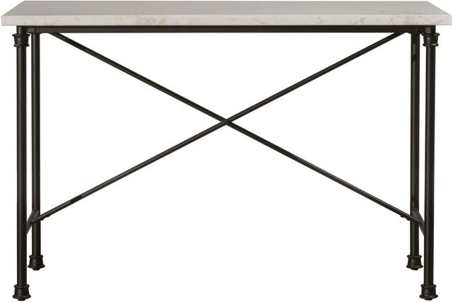 HH2 Home Castille Marble Top Counter Height Table with Black Metal Base-0