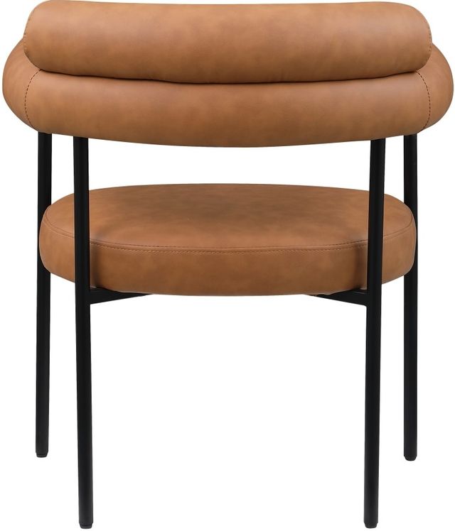 Meridian Furniture Blake Cognac/Matte Black Upholstered Dining Arm Chair-3