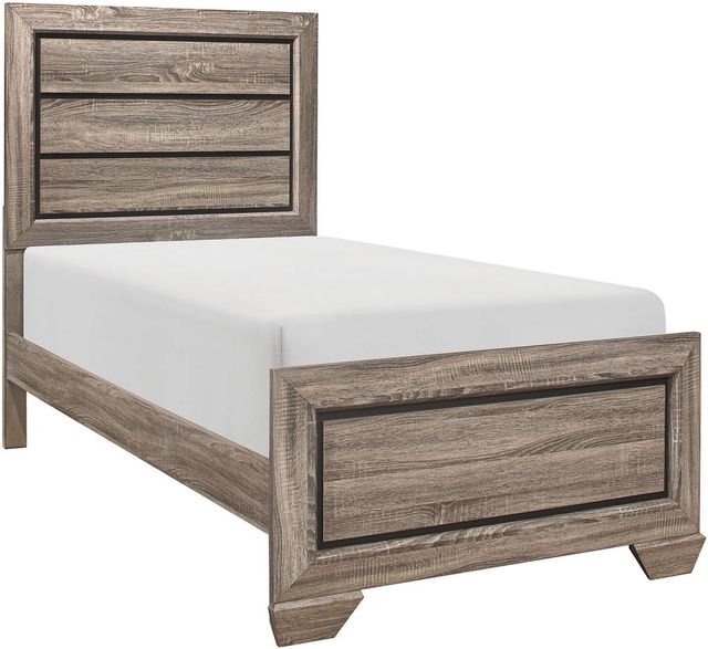 Mazin Furniture Beechnut Gray Natural Twin Panel Bed-1
