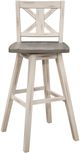 Mazin Furniture Amsonia Distressed Gray/White Gray Swivel Bar Chair-2