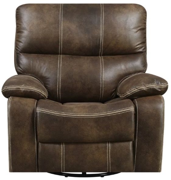 Emerald Home Jessie James Brown Manual Swivel Glider Recliner-2