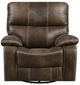 Emerald Home Jessie James Brown Manual Swivel Glider Recliner-2